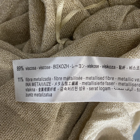 ZARA Metallic Thread Knit Maxi Dress in Golden Size M - Picture 8 of 9